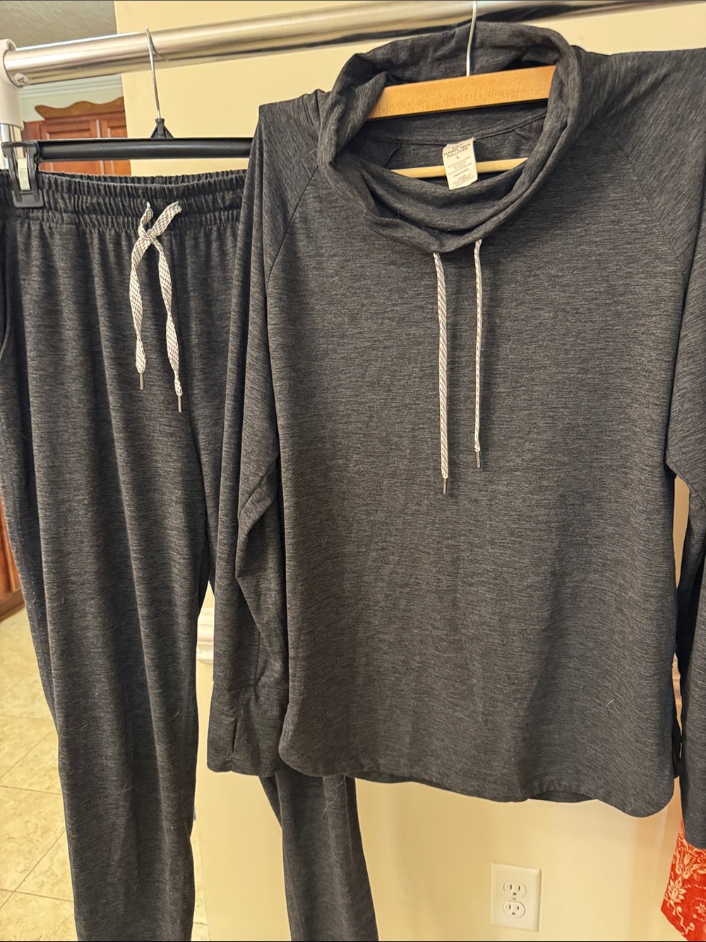 Cozy Charcoal Gray Drawstring Jogger Set